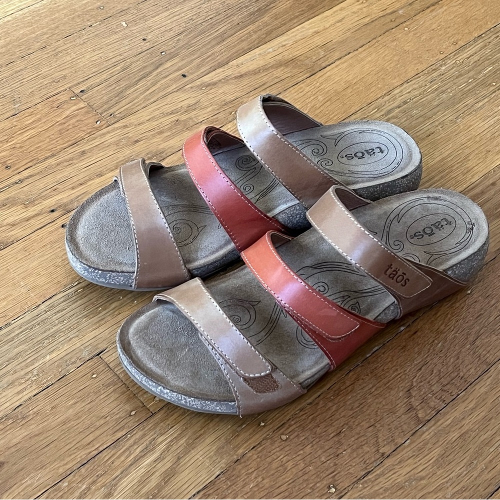 Taos footwear Triple Play Tan Multi Women’s 5 - 5.5 EU36 Sandals Velcro - Picture 4 of 13